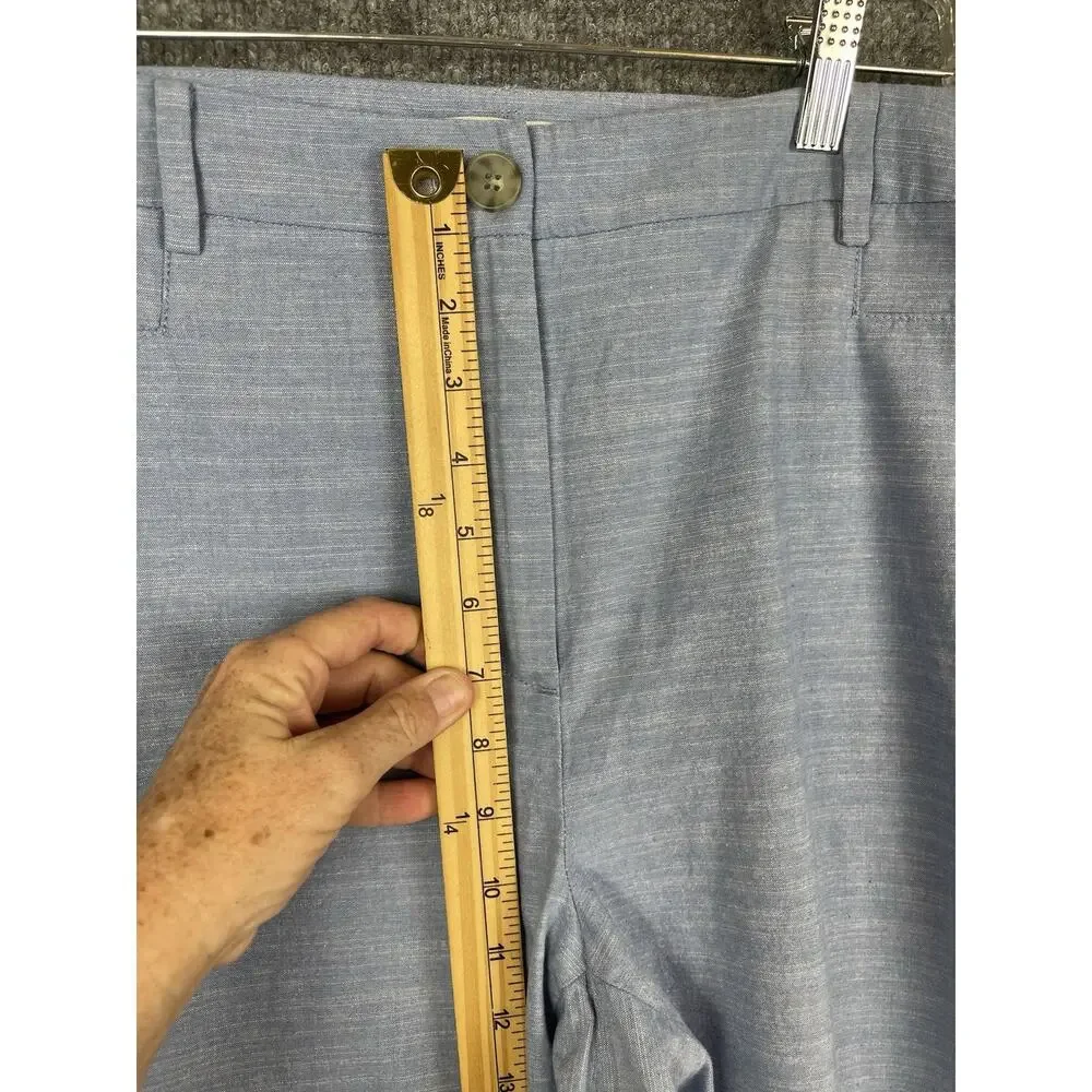 TALBOTS Perfect Crop‎ Pant Newport Chambray Blue Mid-Rise Ankle Size 18W